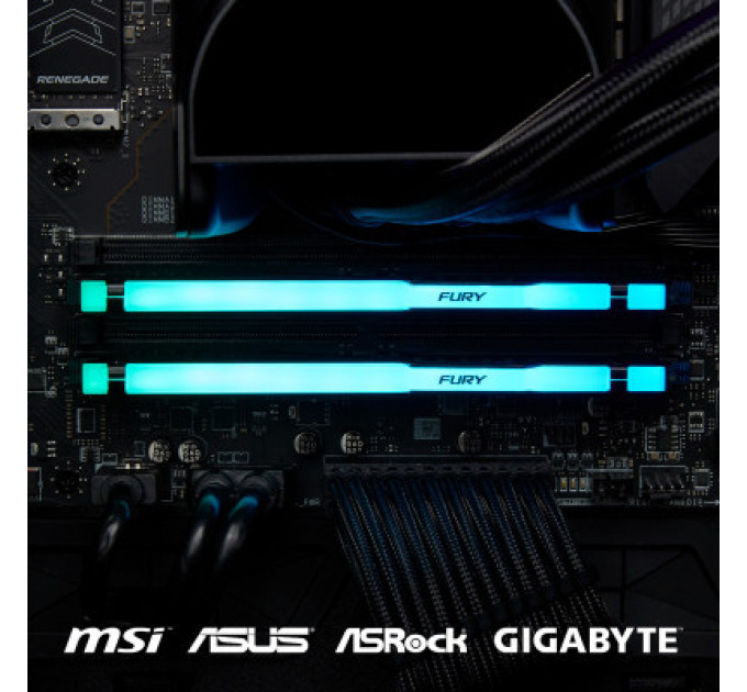 Модуль пам'яті для комп'ютера DDR5 64GB (2x32GB) 5200 MHz Beast RGB EXPO Kingston Fury (ex.HyperX) (KF552C36BBEAK2-64)