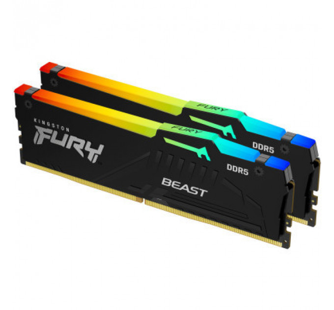 Модуль пам'яті для комп'ютера DDR5 64GB (2x32GB) 5200 MHz Beast RGB EXPO Kingston Fury (ex.HyperX) (KF552C36BBEAK2-64)