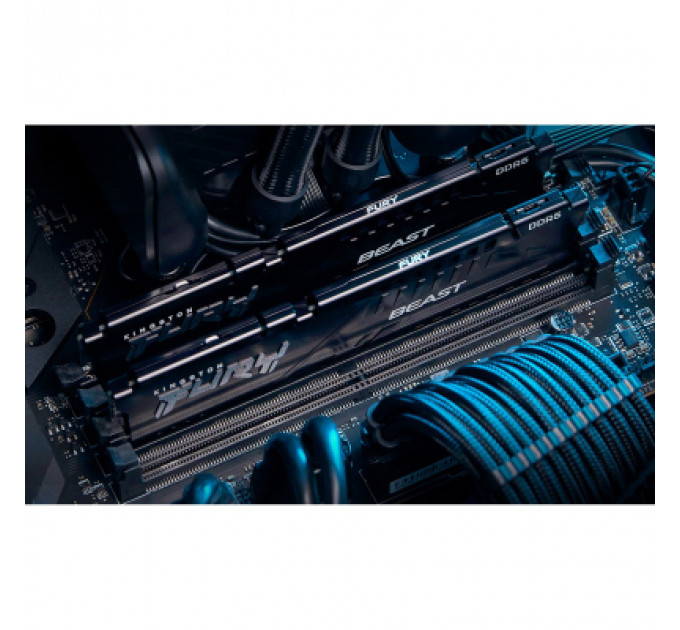 Модуль пам'яті для комп'ютера DDR5 64GB (2x32GB) 5200 MHz Beast Black Kingston Fury (ex.HyperX) (KF552C40BBK2-64)