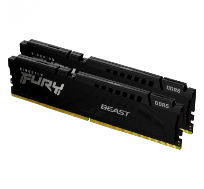 Модуль пам'яті для комп'ютера DDR5 64GB (2x32GB) 6000 MHz Beast Black EXPO Kingston Fury (ex.HyperX) (KF560C36BBEK2-64)