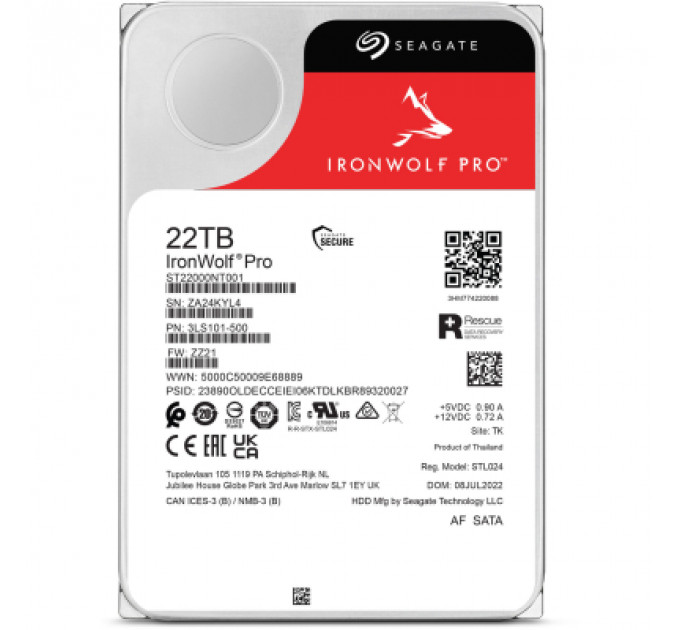 Жорсткий диск 3.5" 22TB Seagate (ST22000NT001)