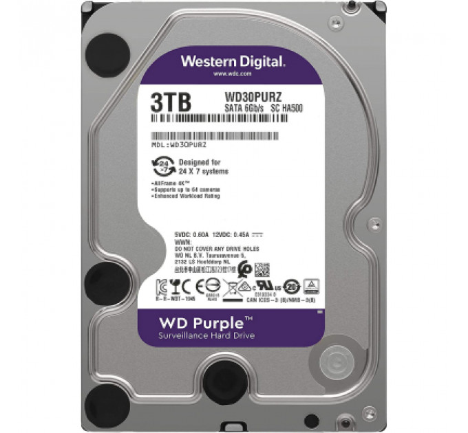 Жорсткий диск 3.5" 3TB WD (WD33PURZ)