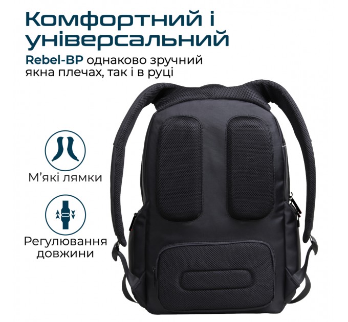 Рюкзак для ноутбука Promate Rebel-BP Black