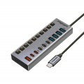 Концентратор USB Type-C Promate Gegahub-5G 10 in 1 Grey (gegahub-5g)