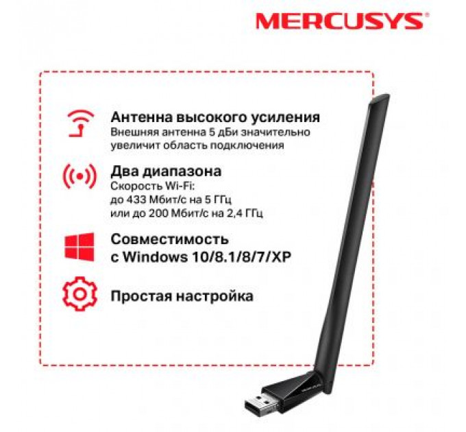 Мережева карта Wi-Fi Mercusys MU6H
