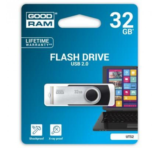 USB флеш накопичувач Goodram 32GB UTS2 (Twister) Black USB 2.0 (UTS2-0320K0R11)