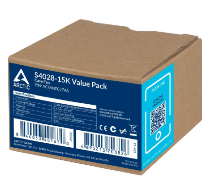 Кулер до корпусу Arctic 40MM/5PCS (ACFAN00274A)