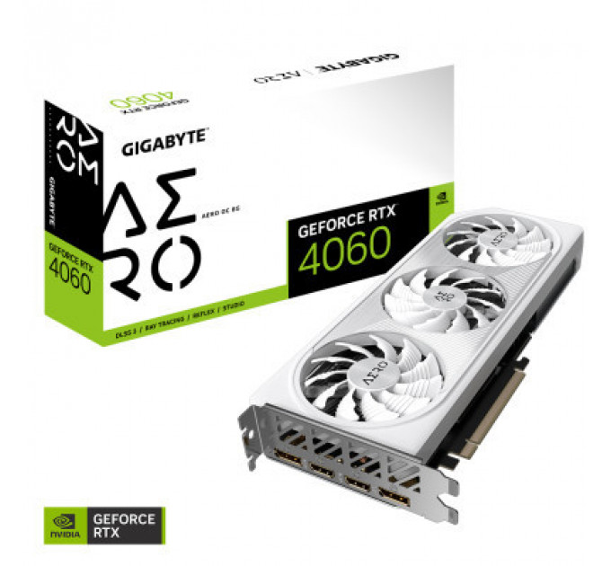 Відеокарта GIGABYTE GeForce RTX4060 8Gb AERO OC (GV-N4060AERO OC-8GD)