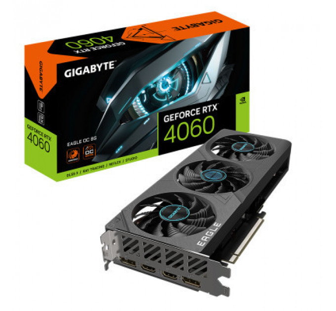 Відеокарта GIGABYTE GeForce RTX4060 8Gb EAGLE OC (GV-N4060EAGLE OC-8GD)