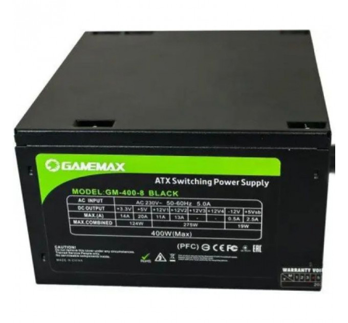 Блок живлення Gamemax GM-400-8CM Black