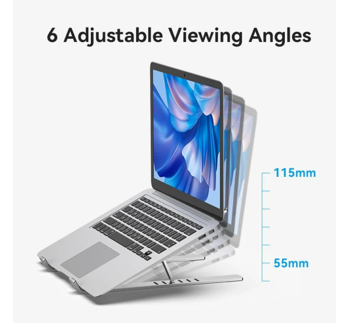 Vention Підставка до ноутбука Vention Laptop X-type Stand Silver Aluminum Alloy (KDMI0)