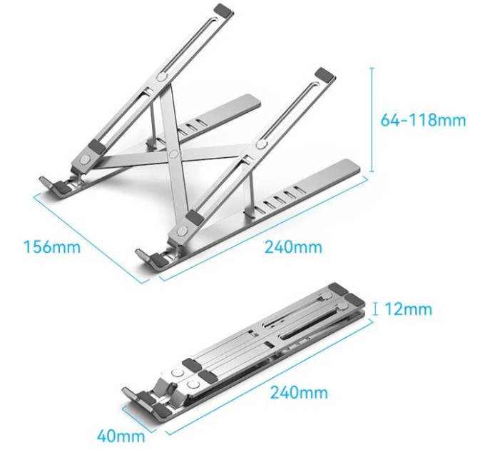 Vention Підставка до ноутбука Vention Laptop X-type Stand Silver Aluminum Alloy (KDMI0)