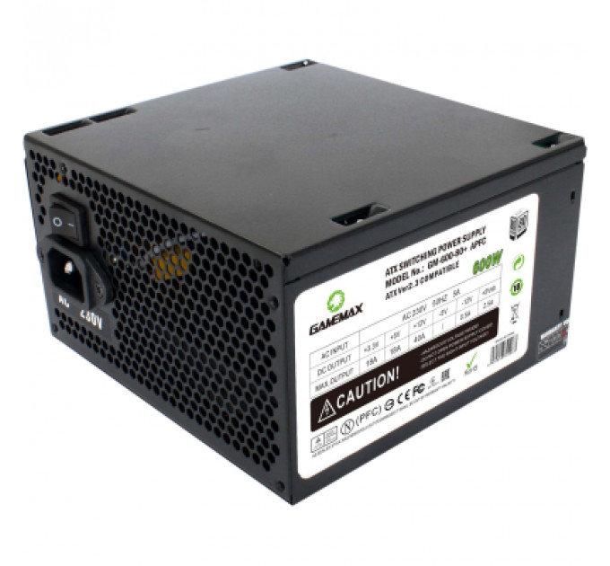 Блок живлення Gamemax GM-600 80+ APFC Black