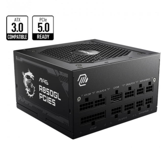Блок живлення MSI 850W (MAG A850GL PCIE5)