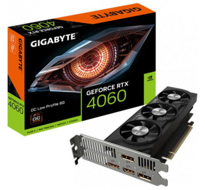 Відеокарта GIGABYTE GeForce RTX4060 8Gb OC Low Profile (GV-N4060OC-8GL)