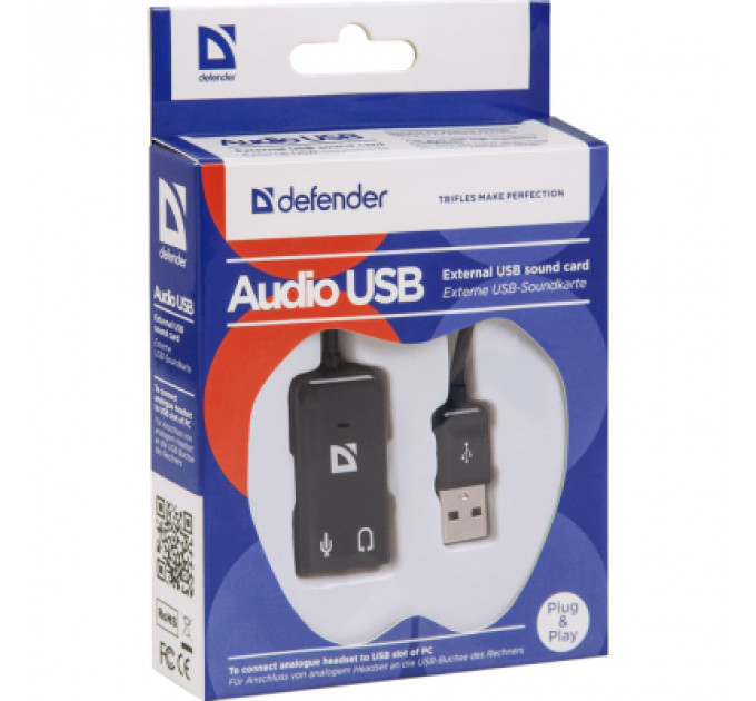 Звукова плата Defender Audio USB 2х3,5mm jack (63002)