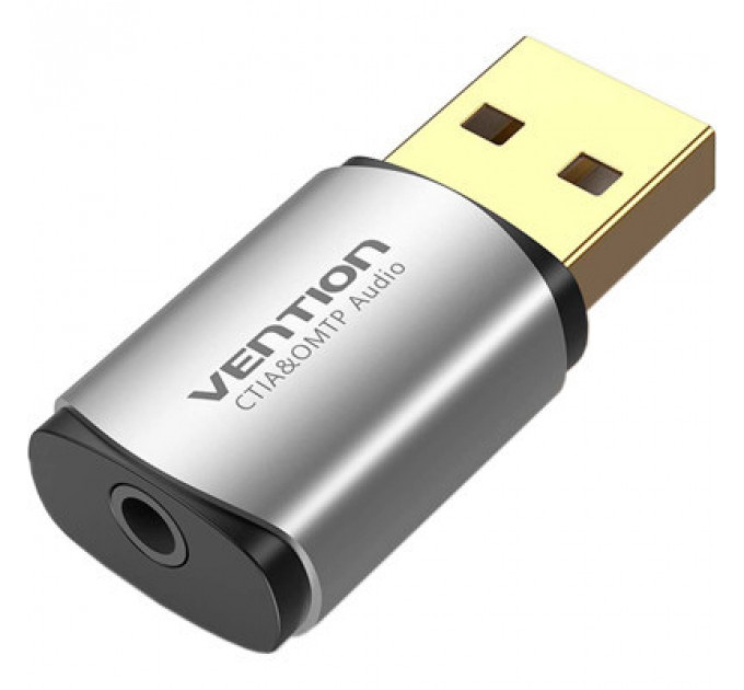 Звукова плата Vention Audio USB 1х3,5mm jack 4pin Metal (OMTP-CTIA) (CDLH0)