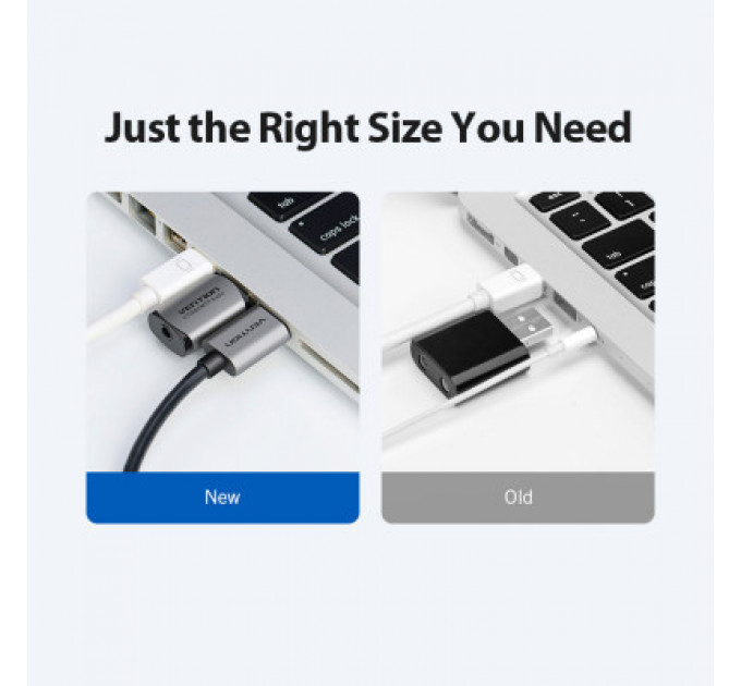 Звукова плата Vention Audio USB 1х3,5mm jack 4pin Metal (OMTP-CTIA) (CDLH0)