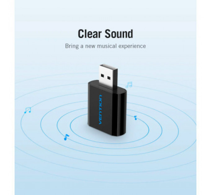 Звукова плата Vention Audio USB 2х3,5mm jack Metal (VAB-S17-B)