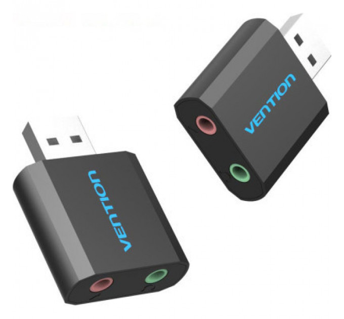 Звукова плата Vention Audio USB 2х3,5mm jack Metal (VAB-S17-B)