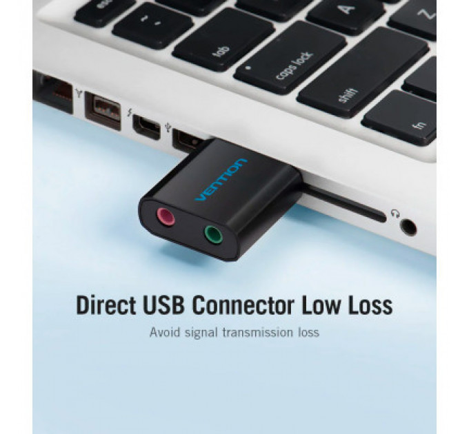 Звукова плата Vention Audio USB 2х3,5mm jack Metal (VAB-S17-B)