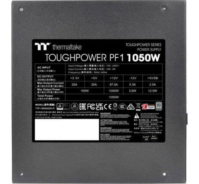 Блок живлення ThermalTake 1050W Toughpower PF1 80 Plus Platinum (PS-TPD-1050FNFAPE-1)
