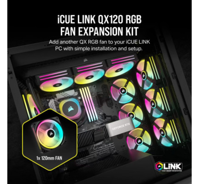 Кулер до корпусу Corsair iCUE Link QX120 RGB PWM (CO-9051001-WW)