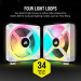 Кулер до корпусу Corsair iCUE Link QX120 RGB PWM White (CO-9051005-WW)