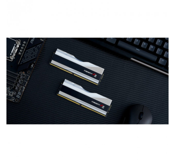Модуль пам'яті для комп'ютера DDR5 32GB (2x16GB) 7600 MHz Trident Z5 RGB Silver G.Skill (F5-7600J3646G16GX2-TZ5RS)
