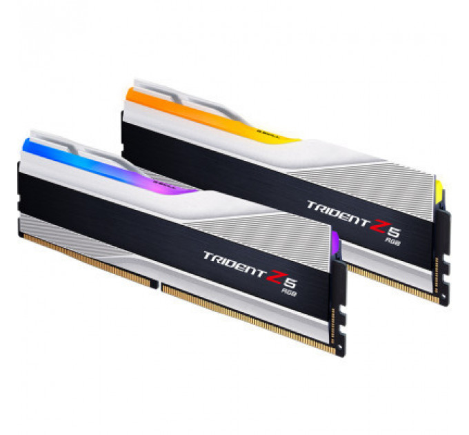 Модуль пам'яті для комп'ютера DDR5 32GB (2x16GB) 7600 MHz Trident Z5 RGB Silver G.Skill (F5-7600J3646G16GX2-TZ5RS)