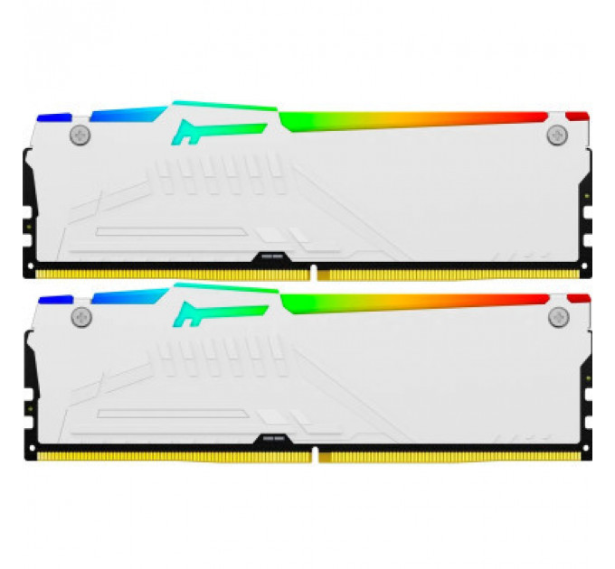 Модуль пам'яті для комп'ютера DDR5 32GB (2x16GB) 5200 MHz Beast White RGB Kingston Fury (ex.HyperX) (KF552C36BWEAK2-32)