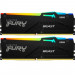 Модуль пам'яті для комп'ютера DDR5 64GB (2x32GB) 6000 MHz Beast RGB Kingston Fury (ex.HyperX) (KF560C36BBEAK2-64)