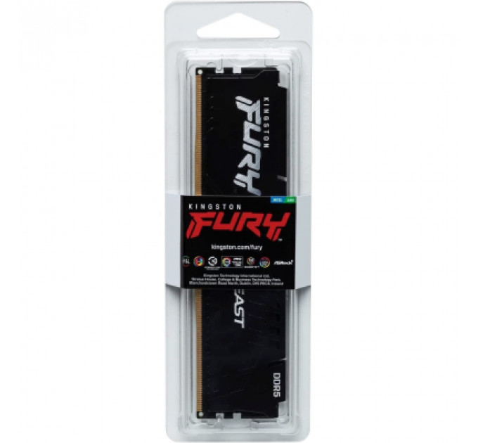 Модуль пам'яті для комп'ютера DDR5 32GB 5200 MHz Beast Black Kingston Fury (ex.HyperX) (KF552C36BBE-32)