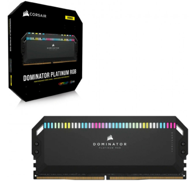 Модуль пам'яті для комп'ютера DDR5 32GB (2x16GB) 6200 MHz Dominator Platinum RGB Black Corsair (CMT32GX5M2X6200C36)