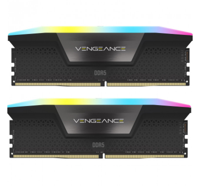 Модуль пам'яті для комп'ютера DDR5 64GB (2x32GB) 5200 MHz Vengeance RGB Black Corsair (CMH64GX5M2B5200C40)