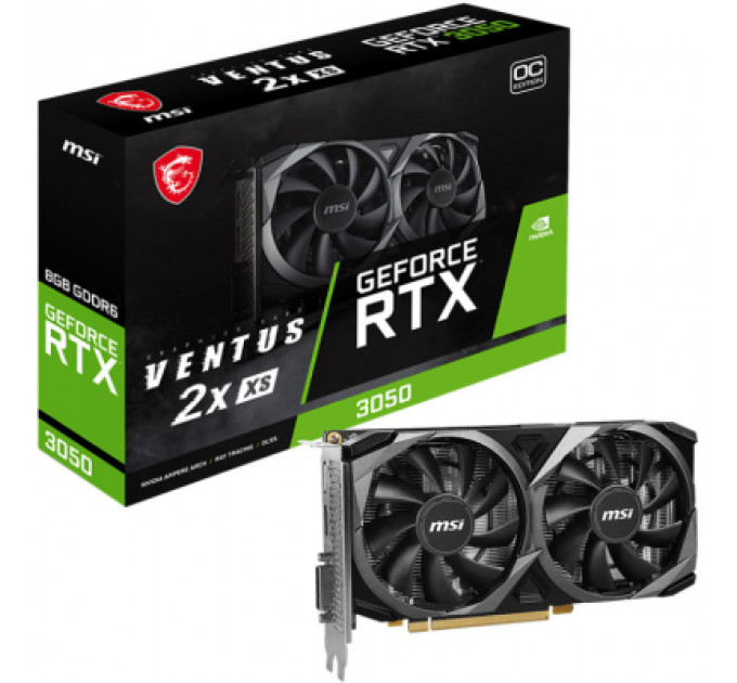 Відеокарта MSI GeForce RTX3050 8Gb VENTUS 2X XS OC (RTX 3050 VENTUS 2X XS 8G OC)