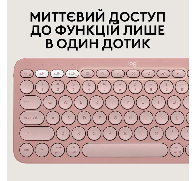 Комплект (клавіатура, миша) бездротовий Logitech Pebble 2 Combo Rose (920-012241)