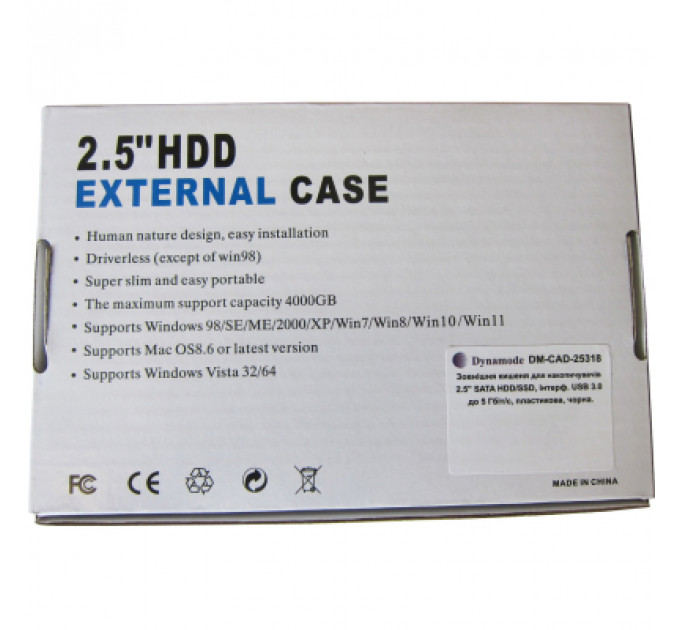 Кишеня зовнішня Dynamode 2.5" SATA HDD/SSD USB 3.0 Black (DM-CAD-25318)