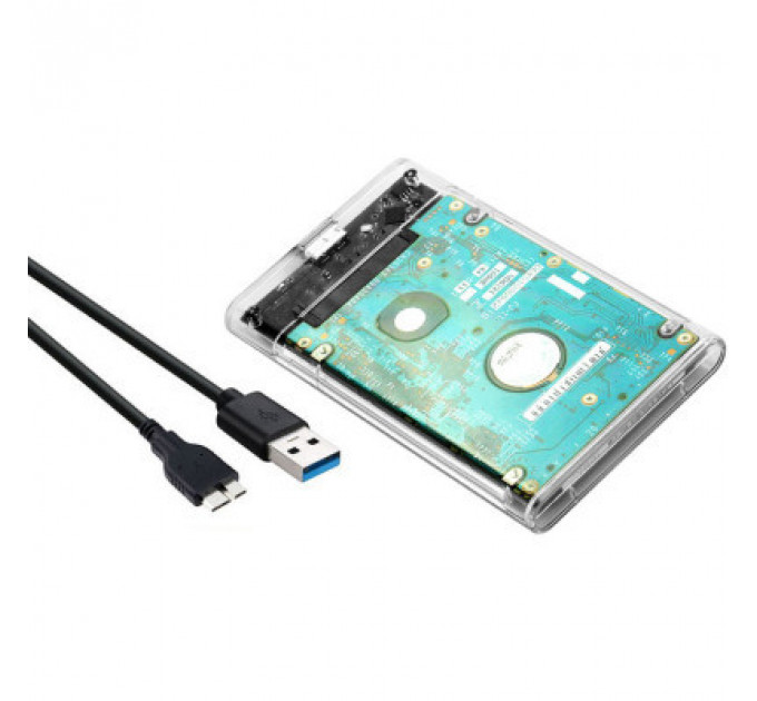 Кишеня зовнішня Dynamode 2.5" SATA HDD/SSD USB 3.0 Transparent (DM-CAD-25316)