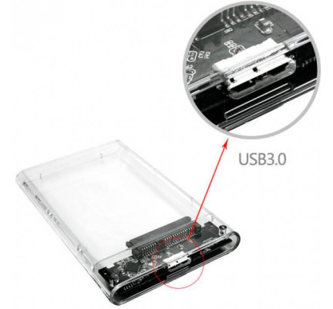 Кишеня зовнішня Dynamode 2.5" SATA HDD/SSD USB 3.0 Transparent (DM-CAD-25316)