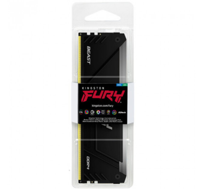 Модуль пам'яті для комп'ютера DDR4 16GB 3200 MHz Beast RGB Kingston Fury (ex.HyperX) (KF432C16BB2A/16)