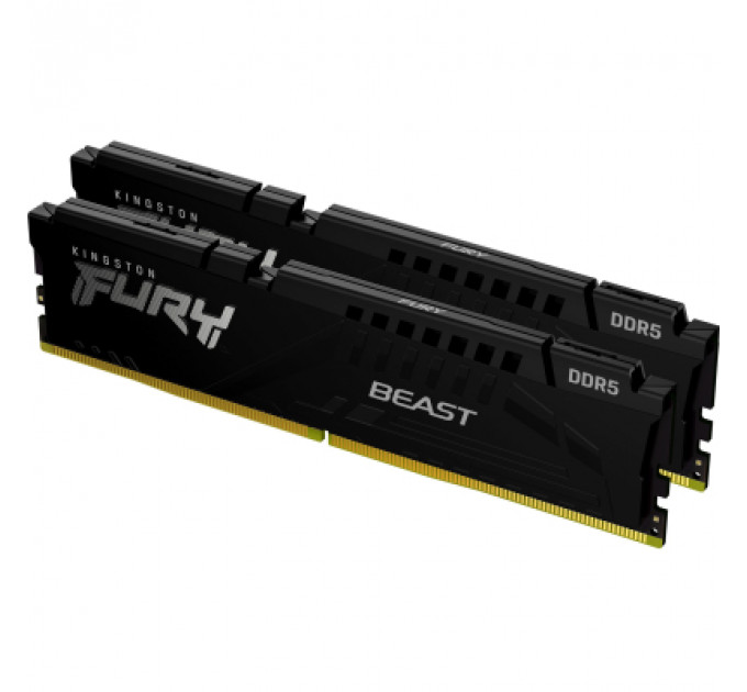 Модуль пам'яті для комп'ютера DDR5 16GB (2x8GB) 6000 MHz Beast Black Kingston Fury (ex.HyperX) (KF560C40BBK2-16)