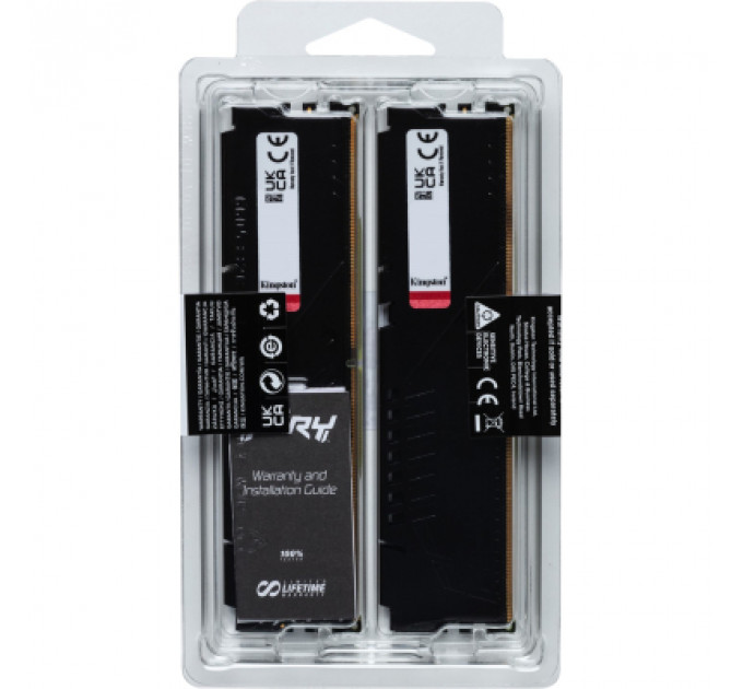 Модуль пам'яті для комп'ютера DDR5 16GB (2x8GB) 6000 MHz Beast Black Kingston Fury (ex.HyperX) (KF560C40BBK2-16)