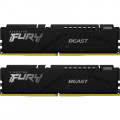 Модуль пам'яті для комп'ютера DDR5 16GB (2x8GB) 6000 MHz Beast Black Kingston Fury (ex.HyperX) (KF560C40BBK2-16)