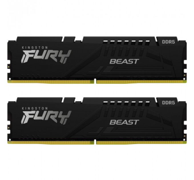 Модуль пам'яті для комп'ютера DDR5 16GB (2x8GB) 6000 MHz Beast Black Kingston Fury (ex.HyperX) (KF560C40BBK2-16)