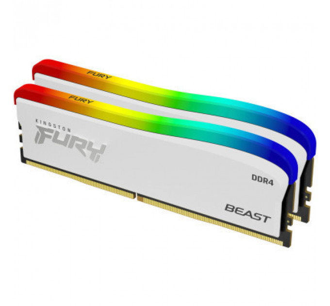 Модуль пам'яті для комп'ютера DDR4 32GB (2x16GB) 3600 MHz Beast White RGB SE Kingston Fury (ex.HyperX) (KF436C18BWAK2/32)