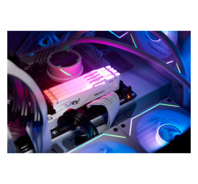 Модуль пам'яті для комп'ютера DDR5 32GB 6000 MHz Beast AM5 RGB White Kingston Fury (ex.HyperX) (KF560C36BWEA-32)