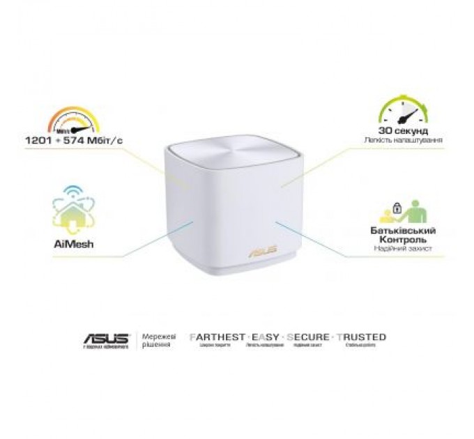 Маршрутизатор ASUS ZenWiFi XD4 1PK white (XD4-1PK-WHITE)