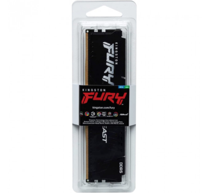Модуль пам'яті для комп'ютера DDR5 32GB 5200 MHz Fury Beast Black Kingston Fury (ex.HyperX) (KF552C40BB-32)