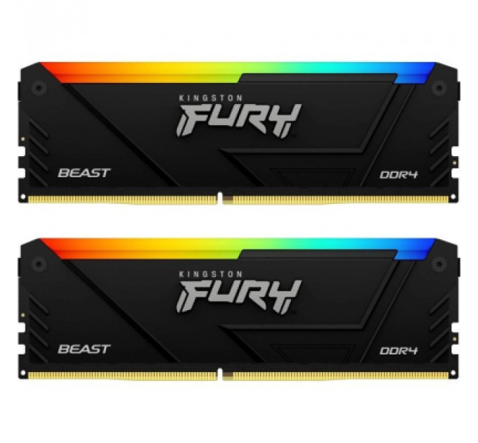 Модуль пам'яті для комп'ютера DDR4 32GB (2x16GB) 3200 MHz FURY Beast RGB Kingston Fury (ex.HyperX) (KF432C16BB2AK2/32)
